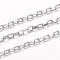 Tarnish Resistant 304 Stainless Steel Box Chains, Unwelded, for Jewelry Making, Stainless Steel Color, 3x1.5x0.8mm