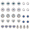 DICOSMETIC 32Pcs 8 Styles Evil Eye Charms Flat Round Eye Charms Rhinestone Hand Charms Evil Eye Tree Charms Alloy Enamel Heart Charms for DIY Jewelry Making Valentine's Day