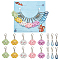 Teardrop & Cloud Locking Stitch Markers, Lampwork & Plastic Pendant Decoration, with Zinc Alloy Lobster Claw Clasps, Mixed Color, 3.2~3.4cm, 16pcs/set