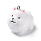 Opaque Resin Pendants, 3D Dog Charms, with Platinum Tone Iron Loops, White, 26x19x30mm, Hole: 2mm