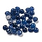Natural White Jade Dyed Cabochons, Half Round, Marine Blue, 4x2~2.5mm