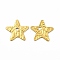 Ion Plating(IP) 304 Stainless Steel Charms, Textured, Star Charm, Real 18K Gold Plated, 11.5x12x0.6mm, Hole: 1.4mm