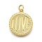Rack Plating Brass Pendants, Flat Round with Word Love, with Jump Ring, Cadmium Free & Lead Free, Long-Lasting Plated, Real 18K Gold Plated, 20.5x18x2mm, Hole: 3.5mm
