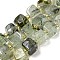 Natural Prehnite Beads Strands, Cube, with Seed Beads, 6~7x6~7x6~7mm, Hole: 1mm, about 41pcs/strand, 15.35''(39cm)