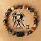 Twelve Constellations Natural Tiger Eye & Picture Jasper & Rhyolite Jasper Round & Column Beaded Stretch Bracelets for Women Men, with Gift Card, Gemini, 2-3/8 inch(6cm)