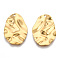 Ion Plating(IP) 201 Stainless Steel Pendants, Textured Oval Charm, Real 18K Gold Plated, 30x20.5x2mm, Hole: 1.6mm