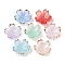 Acrylic Bead Caps, 5-Petal Flower, Mixed Color, 17.5x18x5mm, Hole: 1.2mm, 1162pcs/500g
