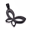 304 Stainless Steel Pendants, Butterfly, Gunmetal, 35x23.5x1.5mm, Hole: 10x4.5mm