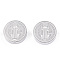 Tarnish Resistant 304 Stainless Steel Beads, Flat Round with Saint Benedict Medal, Stainless Steel Color, 14.5x3mm, Hole: 2mm