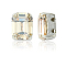 Preciosa® MAXIMA Crystal Sew-On Cups, Multi-Strand Links, Czech Crystal, 719 37 406 Octagon, Silver, 00030 235 Honey, 8x6mm