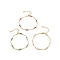 Rectangle Cubic Zirconia Chain Bracelets, Real 18K Gold Plated Brass Jewelry for Women, Cadmium Free & Nickel Free & Lead Free, Mixed Color, 6-1/2 inch(16.5cm)