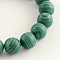 Round Synthetic Malachite Bead Strands, Malachite, 10mm, Hole: 1.5mm, about 40pcs/strand, 15.94 inch