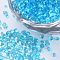 Glass Seed Beads, Dyed, Transparent Colours, For Nail Art Decoration, No Hole/Undrilled, Chip, Deep Sky Blue, 1~3x1~1.5x1~1.5mm, about 450g/bag