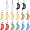50Pcs 5 Colors Two Tone Spray Painted Glass Pendants, Imitation Jade, with Light Gold Plated Brass Loops, Bud, Mixed Color, 15x12x12mm, Hole: 2mm, 10pcs/color
