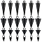 40Pcs 4 Styles Ion Plating(IP) 304 Stainless Steel Pendants, Spike/Cone, Black, 7.5~18.5x3~7mm, Hole: 1.8~2mm, 10pcs/style