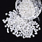 8/0 Two Cut Glass Seed Beads, Hexagon, Transparent Inside Colours Rainbow, Clear AB, 2.5~3x2.5mm, Hole: 0.9mm, about 15000pcs/bag