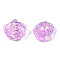Transparent ABS Plastic Cabochons, AB Color Plated, Rose, Violet, 18x17x6.5mm