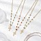 3Pcs 3 Styles 304 Stainless Steel Cross Pendant Handmade Evil Eye Lampwork Brass Link Chain Necklaces for Women, Golden, Mixed Color, 16.73 inch(42.5cm), 1pc/style