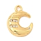 Brass Micro Pave Cubic Zirconia Charms, Nickel Free, Real 18K Gold Plated, Letter C, 14x11x3mm, Hole: 1.6mm
