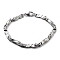 Tarnish Resistant 201 Stainless Steel Oval with Heart Link Chain Bracelet, 304 Stainless Steel Clasps, Stainless Steel Color, 9-1/8 inch(23cm)