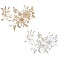 2Pcs 2 Colors Computerized Embroidery Polyester Ornament Accessories, 3D Flower Lace Appliques, with Imitation Pearl, Mixed Color, 305x340x1~8mm, 1pc/color