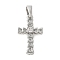 Brass Micro Pave Cubic Zirconia Pendants, Cadmium Free & Nickel Free & Lead Free, Cross Charms, Platinum, 18.5x11x3mm, Hole: 4.5x2.5mm