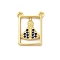 Brass Micro Pave Cubic Zirconia Pendants, Rectangle Charms, Rack Plating, Lasting Plated, Cadmium Free & Lead Free, Nossa Senhora Aparecida, 18.5x14.5x2mm, Hole: 1.4mm