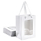 NBEADS 12 Pcs Kraft Paper Gift Bags with Clear Window, 7.9x5.9x4.1inch Paper Gift Tote Bags with Handles Paper Shopping Bags for Birthday Bridal Shower Festival Party, White