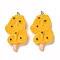 Resin Pendants, with Iron Findings, Imitation Food, Vegetable Kabob, Gold, 35x21x7mm, Hole: 2mm