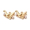 Brass Micro Pave Cubic Zirconia Pendants, Cadmium Free & Nickel Free & Lead Free, Folded Paper Crane & Star, Real 18K Gold Plated, 12.5x15.5x3mm, Hole: 1.5mm