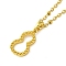 304 Stainless Steel Satellite Chain Pendant Necklaces, Real 18K Gold Plated, Gourd, 15.55~16.50 inch(39.5~41.9cm), pendant: 17x9.5mm