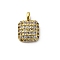 Brass Micro Pave Cubic Zirconia Pendants, Golden, Square, 10x7x2.5mm, Hole: 1.5mm