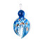 Handmade Silver Foil Lampwork Big Pendants, with Gold Sand, Crab Legs, Dodger Blue, 58~60x27~30x12~13mm, Hole: 6.5~7x6~6.5mm