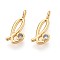 Brass Micro Pave Cubic Zirconia Charms, Long-Lasting Plated, Nickel Free, Real 18K Gold Plated, Letter, Letter L, 13x5.5x3.5mm, Hole: 1.8mm