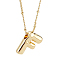 1pc Brass Chain with Alloy Letter Pendants Necklaces, Lead Free & Nickel Free & Cadmium Free, Golden, Letter F, 17.99~18.23 inch(45.7~46.3cm), pendants: 20~22.5x13~23mm