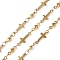 304 Stainless Steel Link Chains, Soldered, with Spool, Ion Plating(IP), Cross, Real 18K Gold Plated, 8x3x2.3mm and 13.5x5x1.2mm, about 32.81 Feet(10m)/Roll