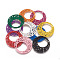 Wood Big Pendants, Flat Round, Dyed, Mixed Color, 44x2mm, Hole: 1.5mm