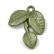 Alloy Pendants, Spray Painted, Christmas Scheme Charms, Leaf, 25.5x20.5x3mm, Hole: 2.2mm
