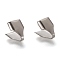 Tarnish Resistant 304 Stainless Steel Folding Crimp Ends, Fold Over Crimp Cord Ends, Stainless Steel Color, 8.5x7x2.5mm, Hole: 5x2mm