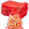 100pcs 5x7 Red Organza Gift Bags Small Mesh Gift Bags Drawstring Medium Size Red Jewelry Candies Sheer Pouches Bag Bulk for Wedding Party Favor Christmas Holiday Festival Gifts Presents