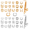 2 Sets 2 Colors Alloy Cuff Earrings Set, No Piercing Earrings with Chains Tassel Earring Post, Heart & Leaf & Star, Platinum & Golden, 5~12x9~11x9~11mm, 1 Set/color, 20Pcs/set
