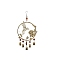 Hummingbird Metal Wind Chime, with Glass Round Beads, for Outside Yard and Garden Decoration, Antique Bronze, 550x280mm