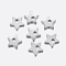 Tarnish Resistant 304 Stainless Steel Charms, Star, Stainless Steel Color, 5.5x6x1mm, Hole: 1mm
