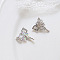 Alloy Cubic Zirconia Pendants, with Resin, Platinum, Bowknot, 19x16mm