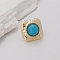 Fashionable Vintage Style Alloy Finger Rings, Golden, Square, 23mm