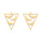 Halloween 201 Stainless Steel Pendants, Laser Cut, Triangle with Bat, Real 18K Gold Plated, 27x22.5x1mm, Hole: 1.5mm