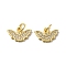 Rack Plating Brass Micro Pave Cubic Zirconia Pendants, with Jump Ring, Long-Lasting Plated, Lead Free & Cadmium Free, Bat, Real 18K Gold Plated, 8x13x1.5mm, Hole: 3.5mm