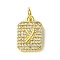 Rack Plating Brass Micro Pave Clear Cubic Zirconia Charms, Long-Lasting Plated, Lead Free & Cadmium Free, Rectangle with Letter Pattern, with Jump Ring, Real 18K Gold Plated, Letter Y, 14x9.5x2mm, Hole: 3mm
