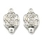 Rack Plating Alloy Magnetic Clasps, Cadmium Free & Lead Free, Flower, Long-Lasting Plated, Silver, 18x11.5x6mm, Hole: 1.2mm