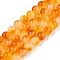 Dyed Natural White Jade Beads Strands, Two Tone, Round, Orange, 4.5x4~4.5mm, Hole: 0.8mm, about 90~91pcs/strand, 14.76~14.92''(37.5~37.9cm)